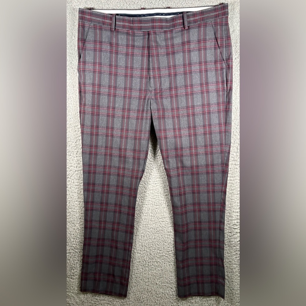 G/FORE Mens Golf Pants Size 38X32 Plaid Gray Charcoal Slim Fit
